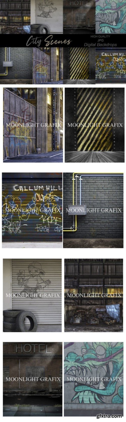 City Scenes V1- Digital Backdrop Set