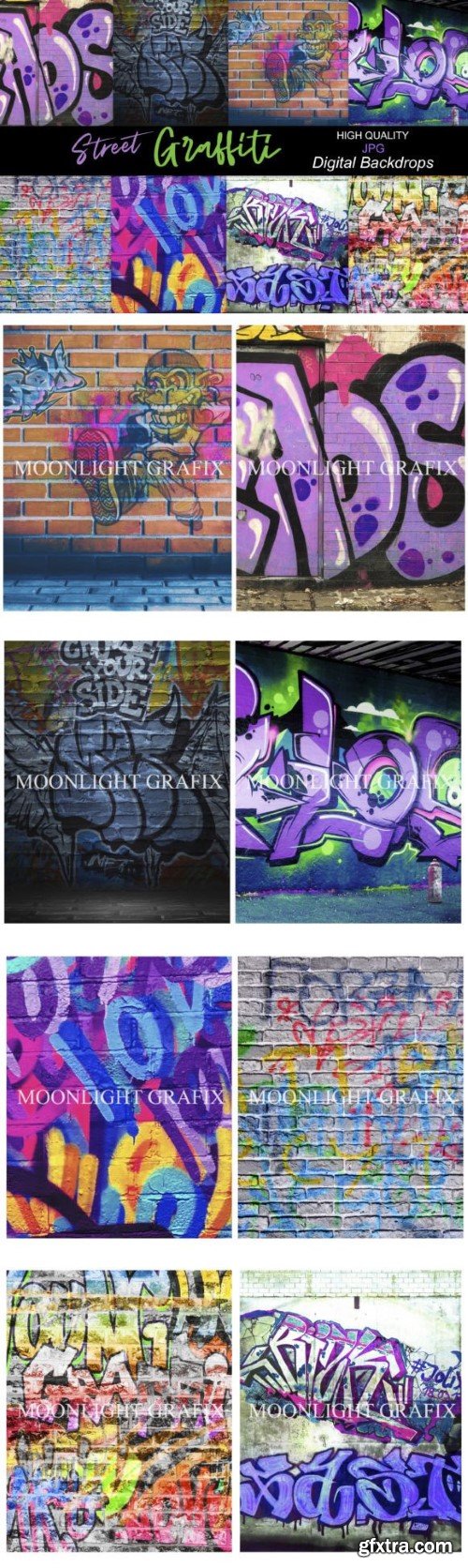 Street Graffiti V1 Digital Backdrop Set