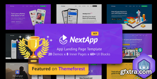 Themeforest - App Landing Page WordPress Theme for Mobile Application Software Design &amp; Development Site - Nextapp 23600059 v1.4.3.1 - Nulled