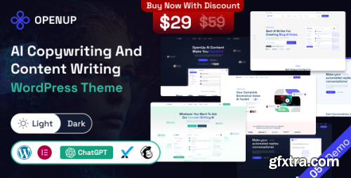 Themeforest - Openup - AI Content Writer &amp;  AI Application WordPress Theme 46151573 v1.0.3 - Nulled