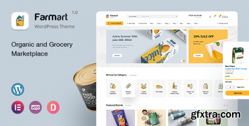 Themeforest - Farmart - Organic &amp; Grocery Marketplace WordPress Theme 28821557 v1.1.3 - Nulled