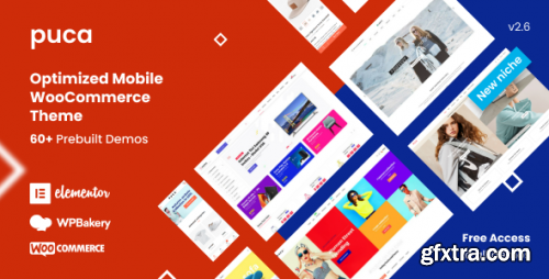 Themeforest - Puca - Optimized Mobile WooCommerce Theme 21119152 v2.6.11 - Nulled