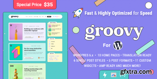 Themeforest - Groovy - Modern & Lightweight Blog for WordPress 42876785 v1.1.0 - Nulled