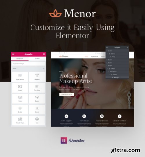 Themeforest - Menor - Makeup Artist &amp; Hair Stylist Elementor Pro Template Kit 46972303 v1.0.0 - Nulled