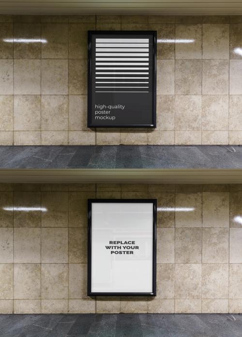 Street Outdoor Poster Advertising Mockup Template Subway Metro 570915908