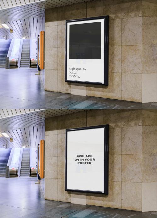 Street Outdoor Poster Advertising Mockup Template Subway Metro 570916639