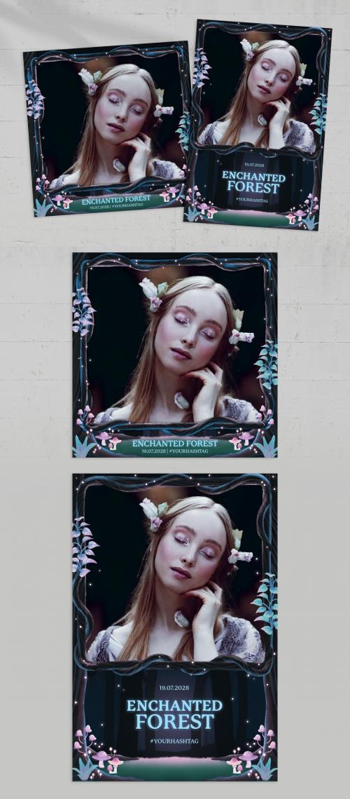 Enchanted Forest Photo Card Template 571940797