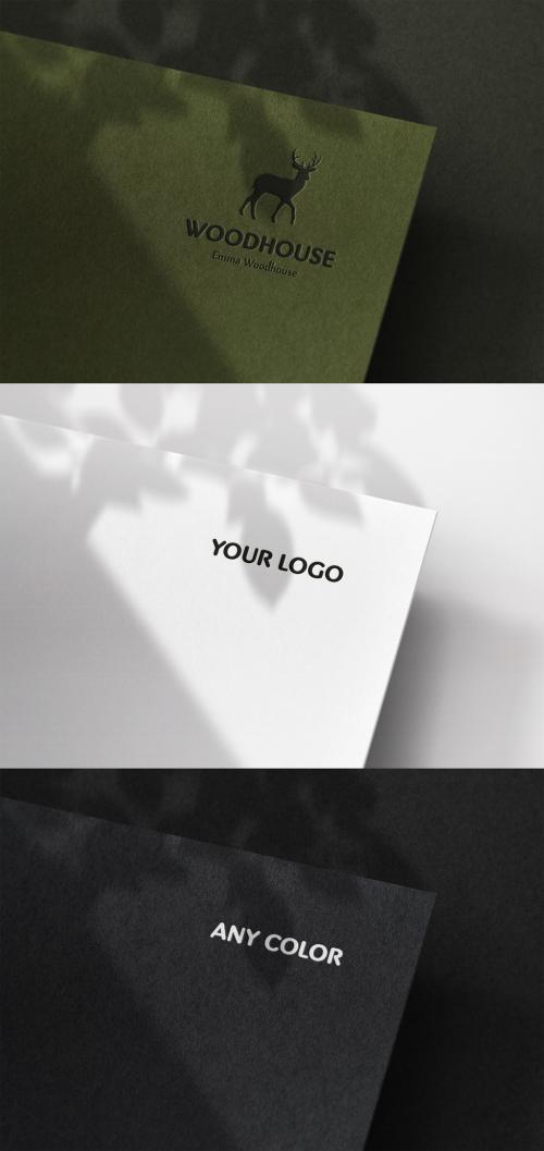 Logo Mockup Embossed Debossed Paper Textrure Template Effect 574476912