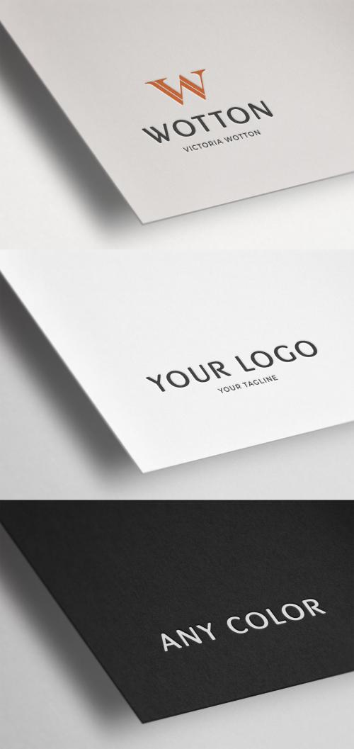 Logo Mockup Embossed Debossed Paper Textrure Template Effect 574482115