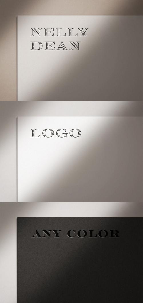 Logo Mockup Embossed Debossed Paper Textrure Template Effect 574486090