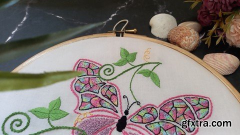 Hand Embroidery: Beginners Level: Butterfly - Part 1