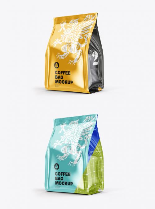 Metallic Coffee Bag Mockup 583859532