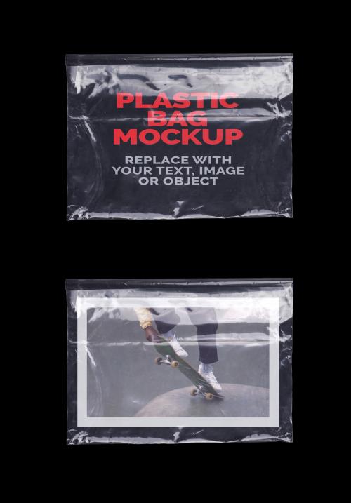 Plastic Bag Transparent Case Texture Effect Mockup Template 585367014