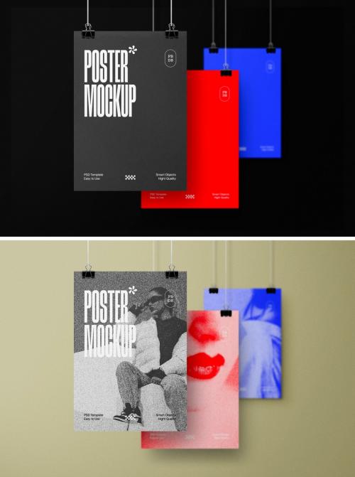 Hanging Posters Mockup 584696258