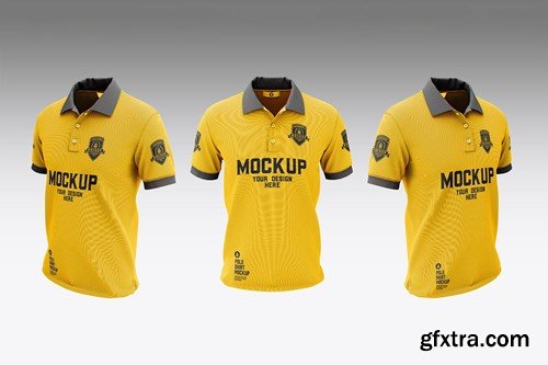 Short Sleeve Polo Shirt Mockup MR9X8Q6