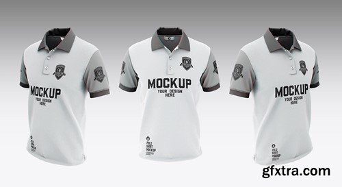 Short Sleeve Polo Shirt Mockup MR9X8Q6
