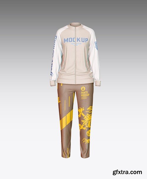 Women's Sport Tracksuit Kit Mockup N33VKJ3