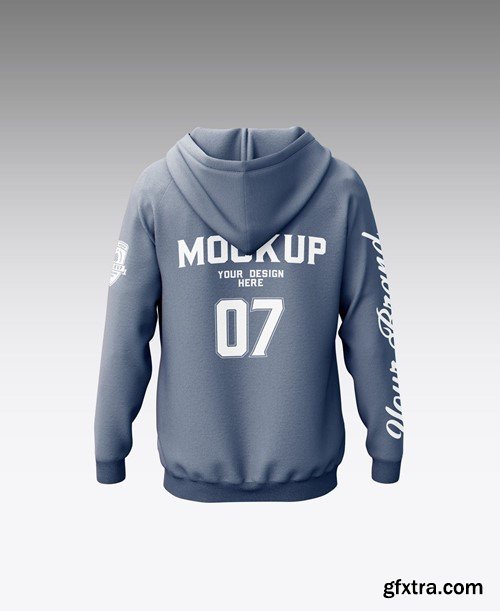 Open Zipped Hoodie with T-shirt Mockup 6R554P7