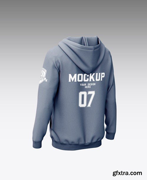 Open Zipped Hoodie with T-shirt Mockup 6R554P7