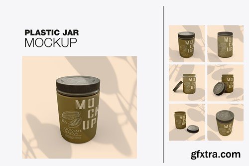 Plastic Jar for Food Mockup 6P52WSD