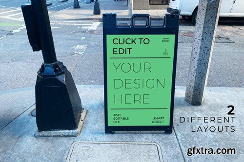 Sidewalk Street Sign Mockup 9FLG4DS