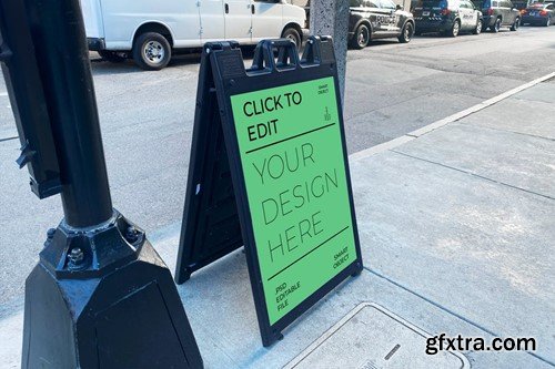 Sidewalk Street Sign Mockup 9FLG4DS