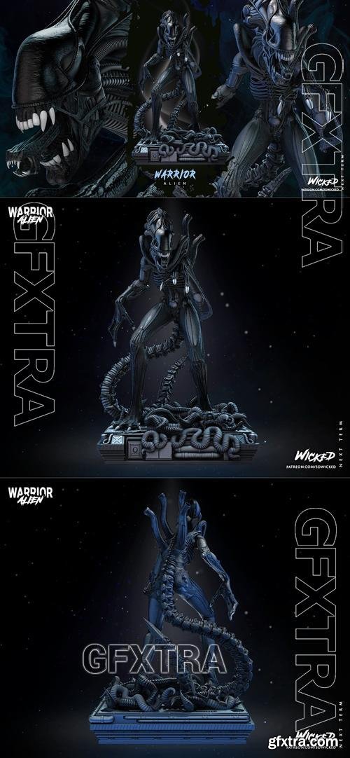 WICKED - Alien Warrior Statue &ndash; 3D Print Model