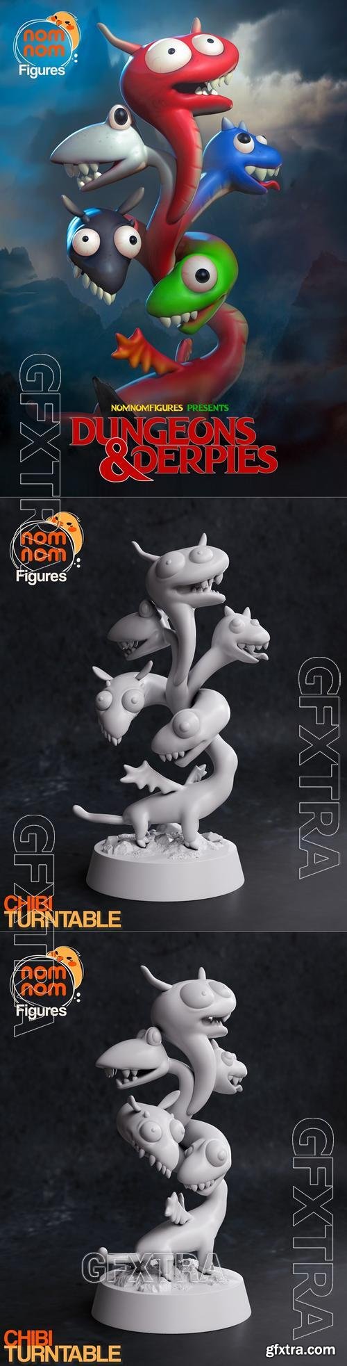 NomNom Figures - Derpy Tiamat &ndash; 3D Print Model