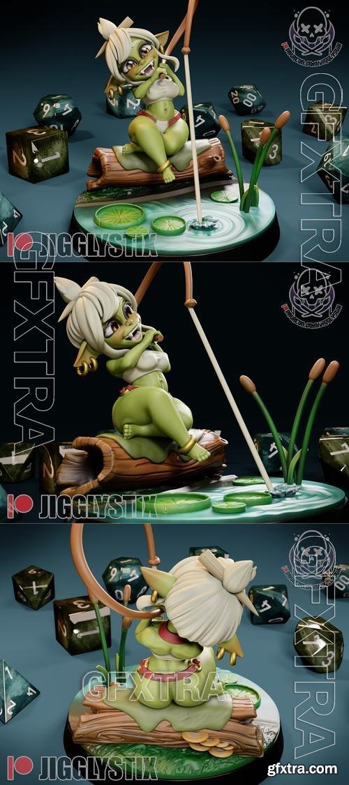 Jigglystix - Fishing Goblin Girl &ndash; 3D Print Model