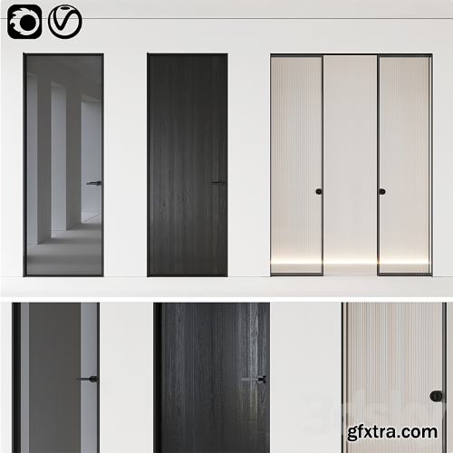 Aladin Swing Mono and Pocket door by Glas Italia Set 01