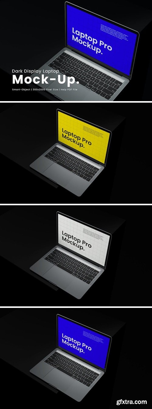 Dark Display Laptop Mockup ZD4QE85