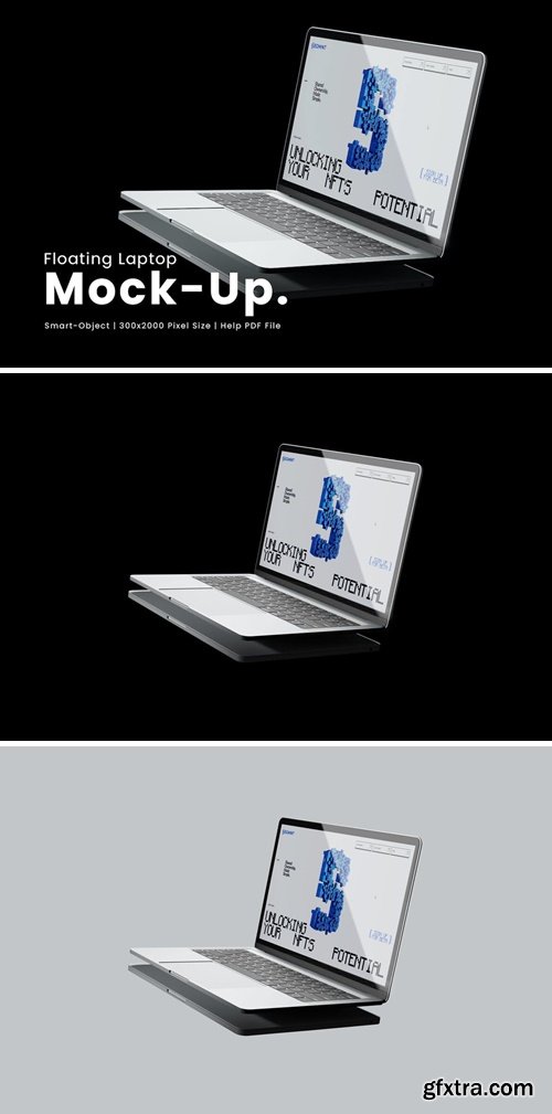 Floating Laptop Mockup 5AEPSDW