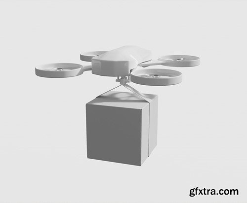 Delivery Drone Mockup EA6MSTE