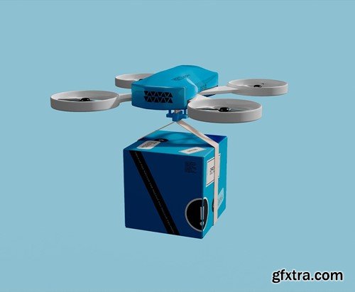 Delivery Drone Mockup EA6MSTE