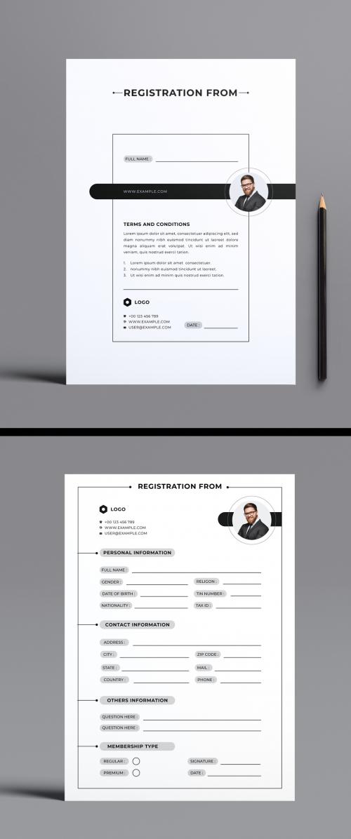 Registration Form Design Template 586839247