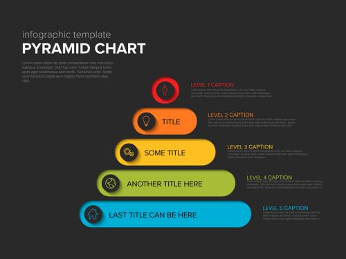 Pyramid dark chart infographic diagram template 586878013