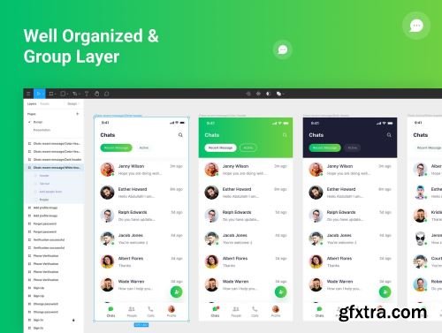 Freedom Messaging App UI Kit Ui8.net