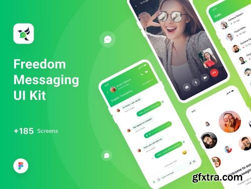 Freedom Messaging App UI Kit Ui8.net