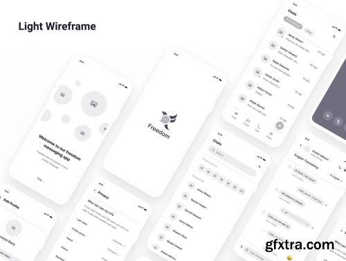 Freedom Messaging App UI Kit Ui8.net