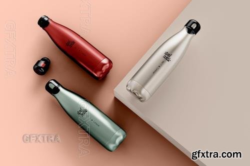 Stainless Steel Bottles Mockup QYUVQGM