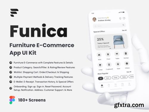 Funica - Furniture E-Commerce App UI Kit Ui8.net