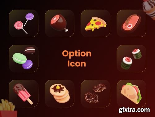 Food Supplies 3D Icons Ui8.net