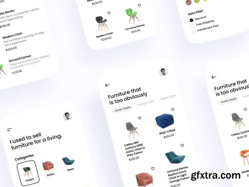 Furniture Mobile UI Kit Ui8.net