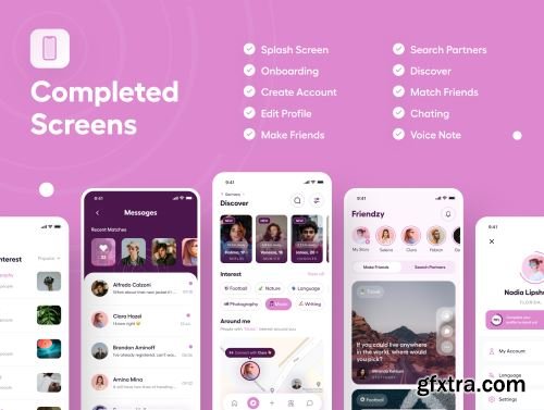 Friendzy - Dating App UI Kit Ui8.net