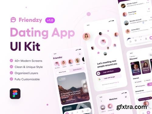 Friendzy - Dating App UI Kit Ui8.net