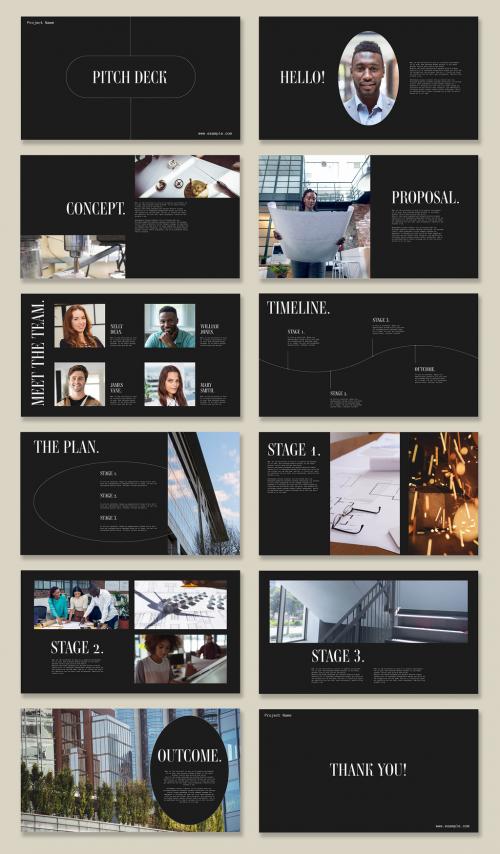 Black Minimalist Pitch Deck 572090161