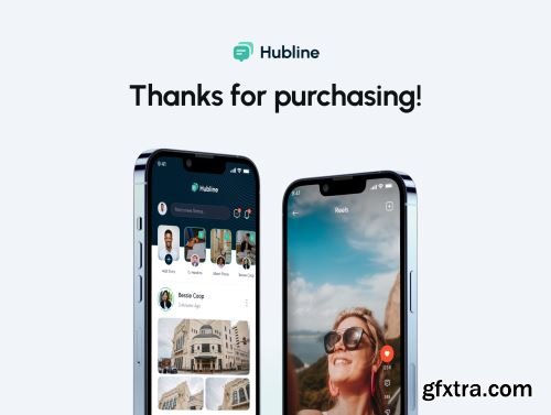 Hubline - Social Network Mobile App UI Kit Ui8.net