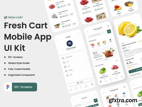 Fresh Cart-Grocery Mobile App UI Kit Ui8.net