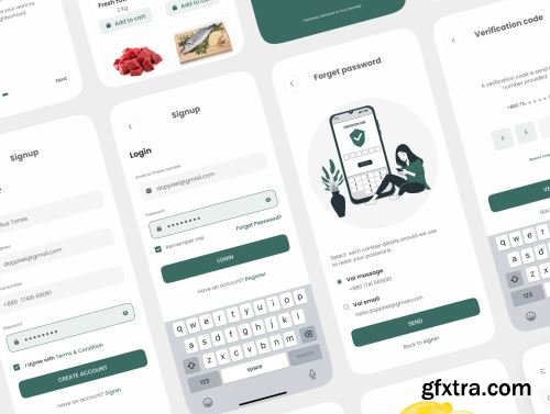 Fresh Cart-Grocery Mobile App UI Kit Ui8.net