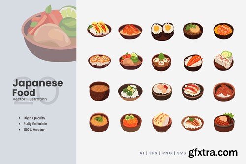 Japanese Food Vector Illustration UEDPFJ6